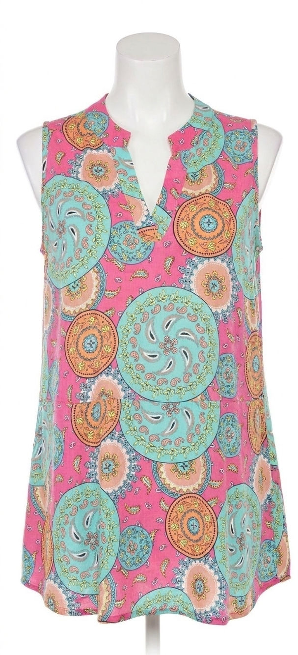 NEW HONEYME mandala sleeveless top in pink